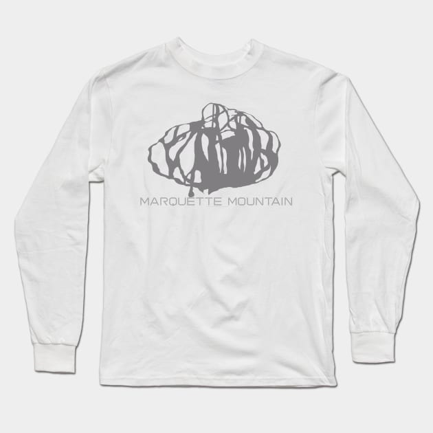 Marquette Mountain Resort 3D Long Sleeve T-Shirt by Mapsynergy